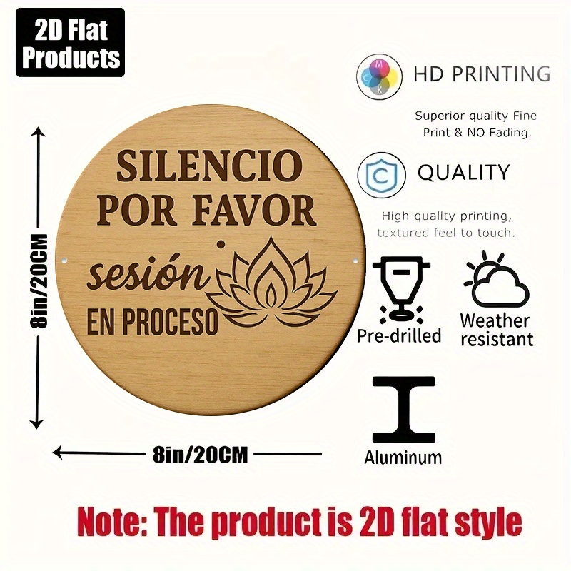 2D Metal Sign Silencio Por Fav - Spa Wellness Yoga recension och pris