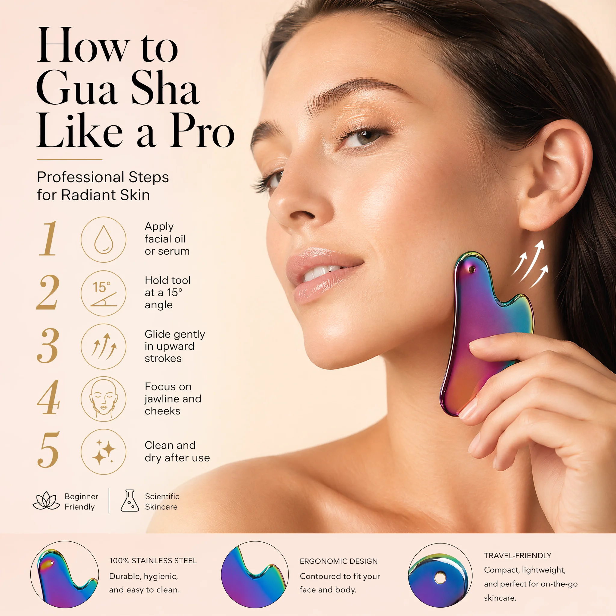 1Pcs Stainless Steel Gua Sha B - Spa Y Wellness recension och pris