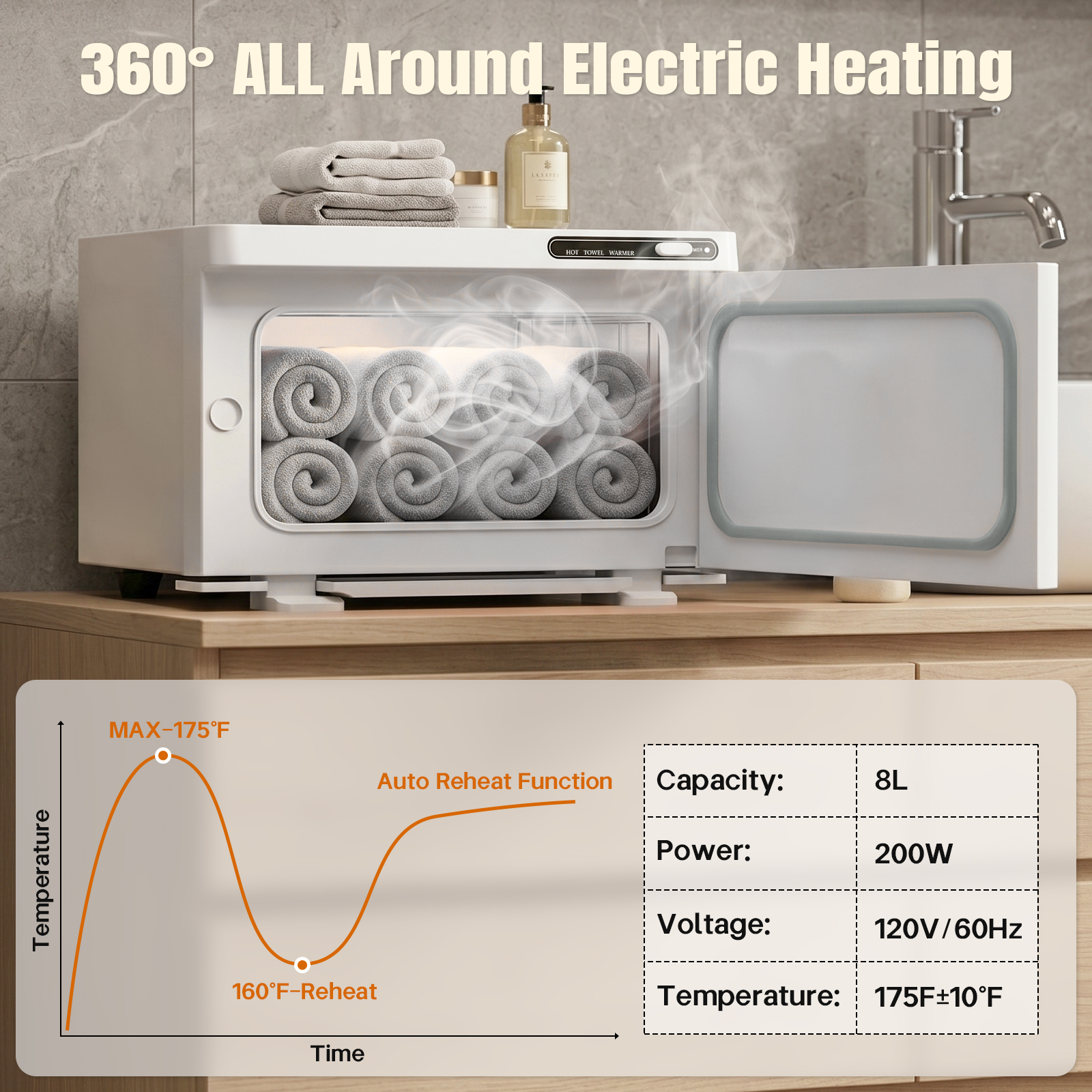 Hot Towel Warmer,8L Capacity T - Spa Y Wellness recension och pris