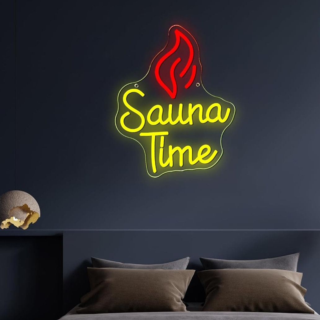Sauna Time Neon Sign Home Spa  - Spa Wellness Gym recension och pris